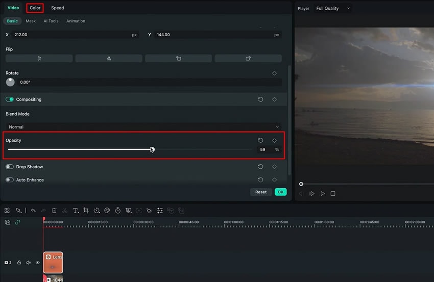adjust opacity and color with keyframes