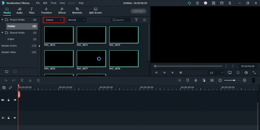 importing media to filmora