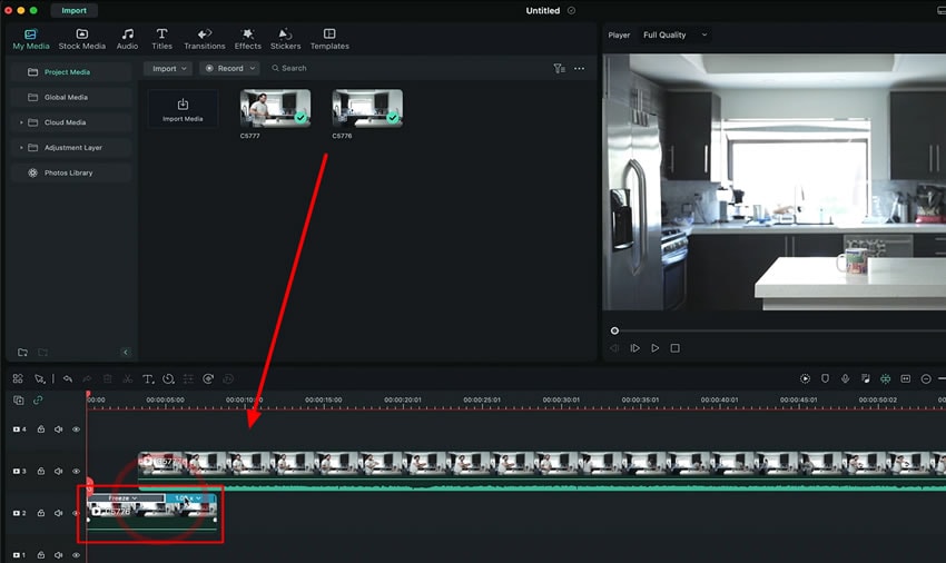 import video and add freeze frame