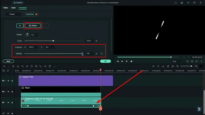 Keyframe beim ersten Schnappschuss ausführen