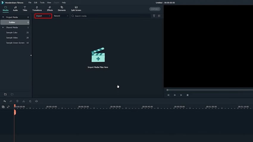 open filmora to add videos