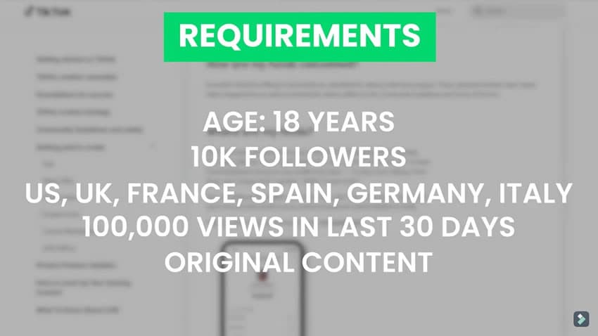 basic requirements of tiktok creator fund