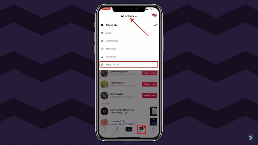 enable notifications from tiktok