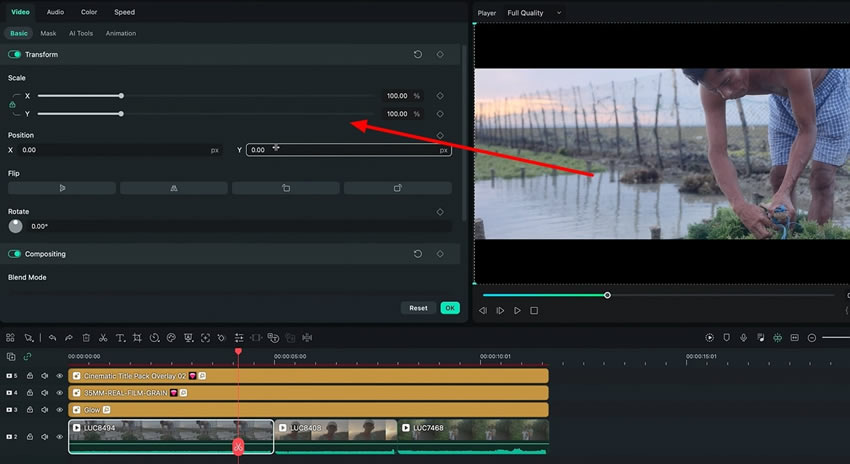 adjust and export final video