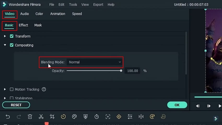 Modifier le mode de mélange d'un duplicata