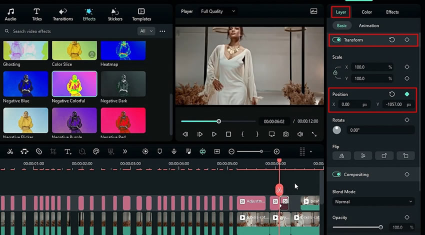 change transformation of layer