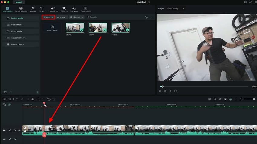 add video to timeline