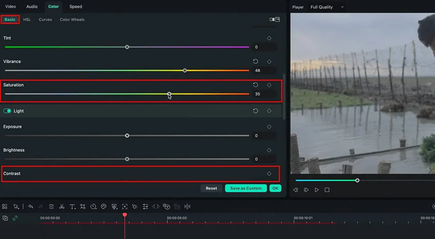 adjust basic color settings