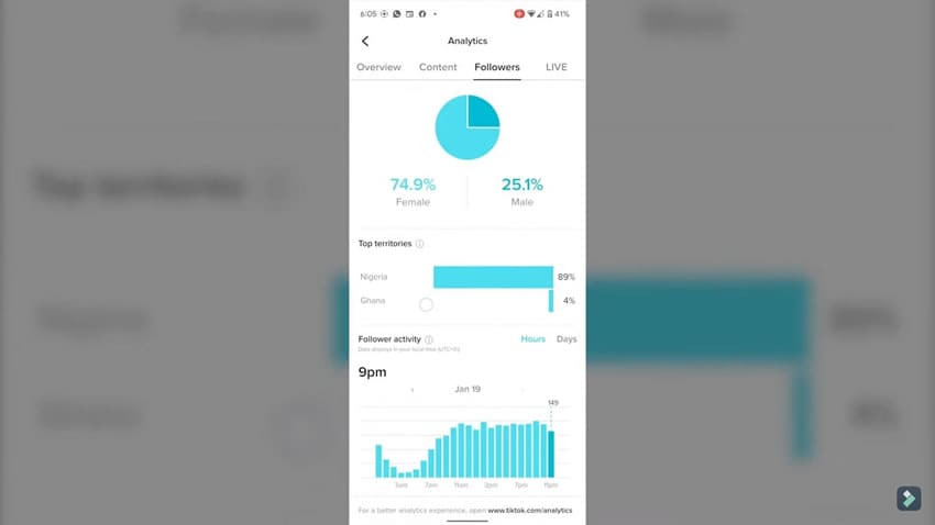 check follower demographics