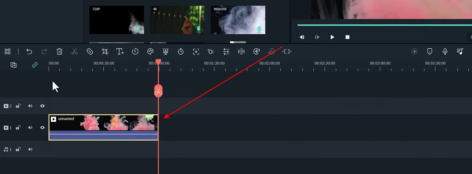 drag imported video to timeline