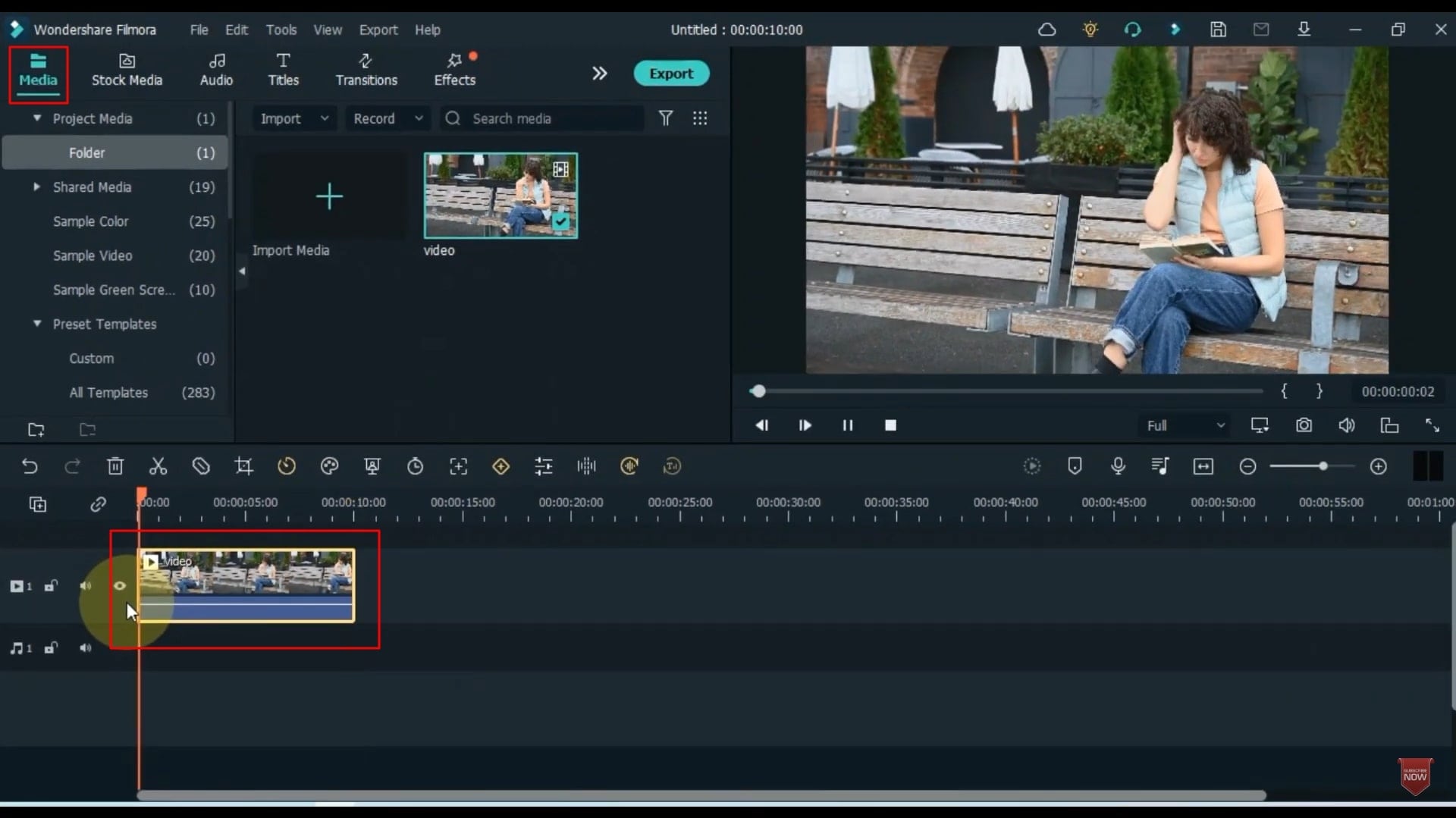 import source video to timeline