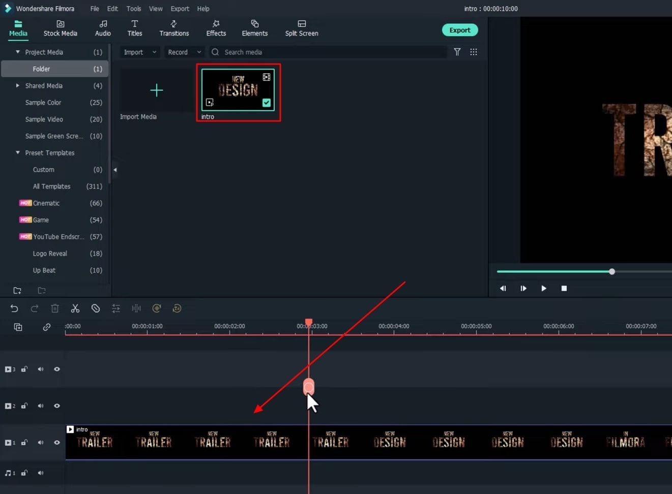  import exported video to timeline