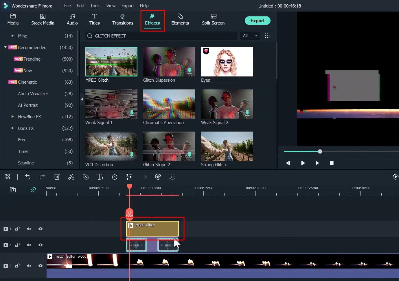 add glitch effect to video
