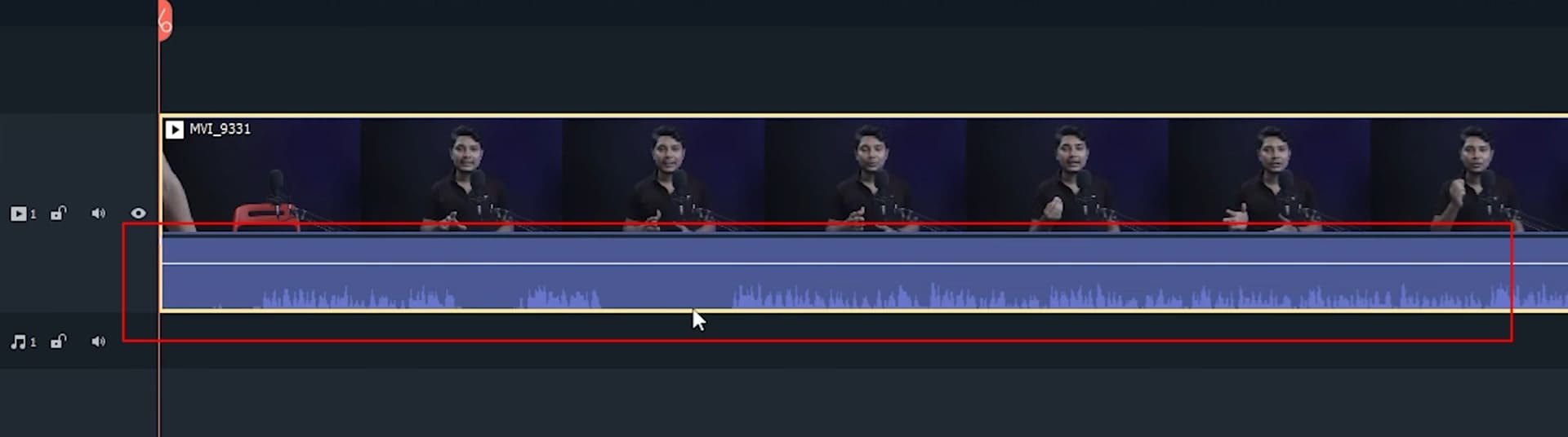 pull the audio track above