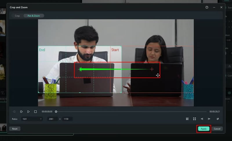  adjust direction of pan and zoom