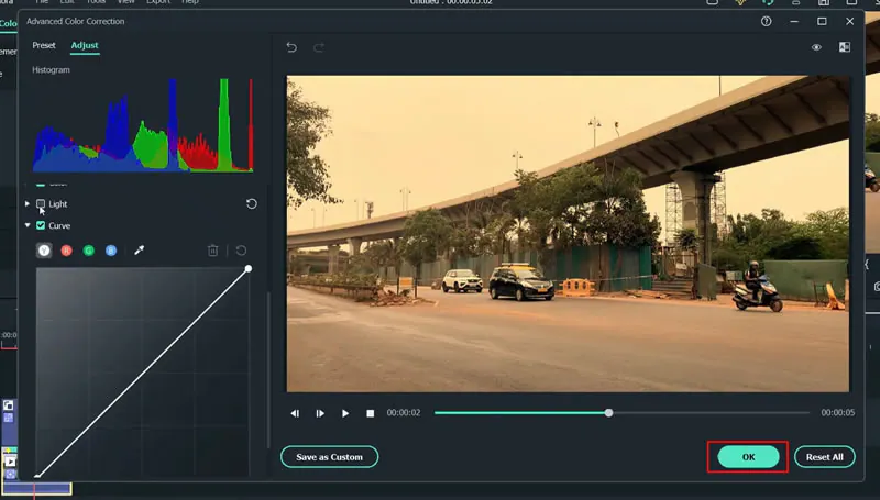 set advanced colors for video adjustment