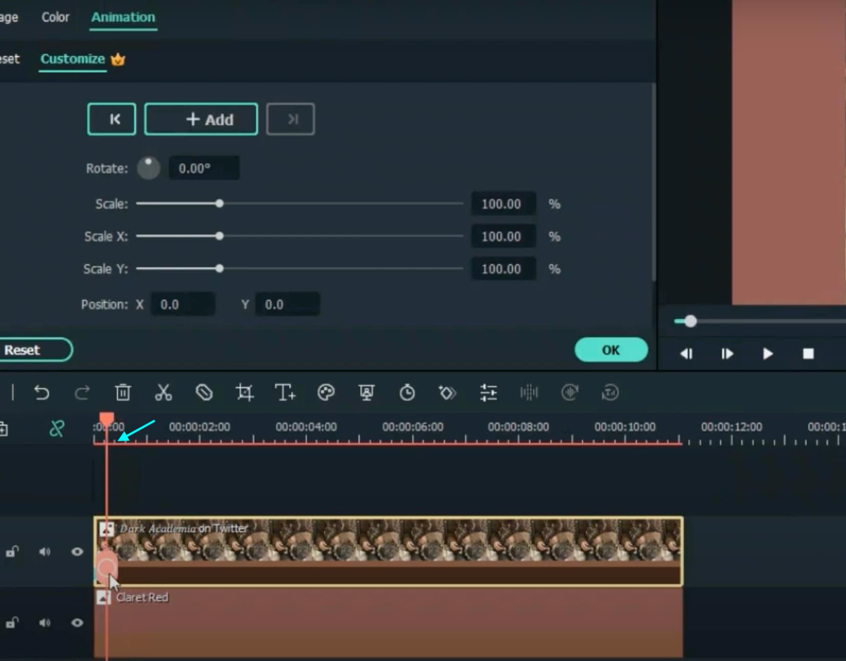 Weitere Keyframes hinzufügen