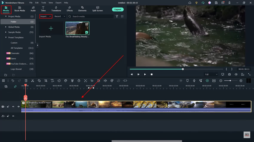import and add video for text