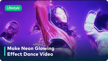 make neon glowing effect dance video