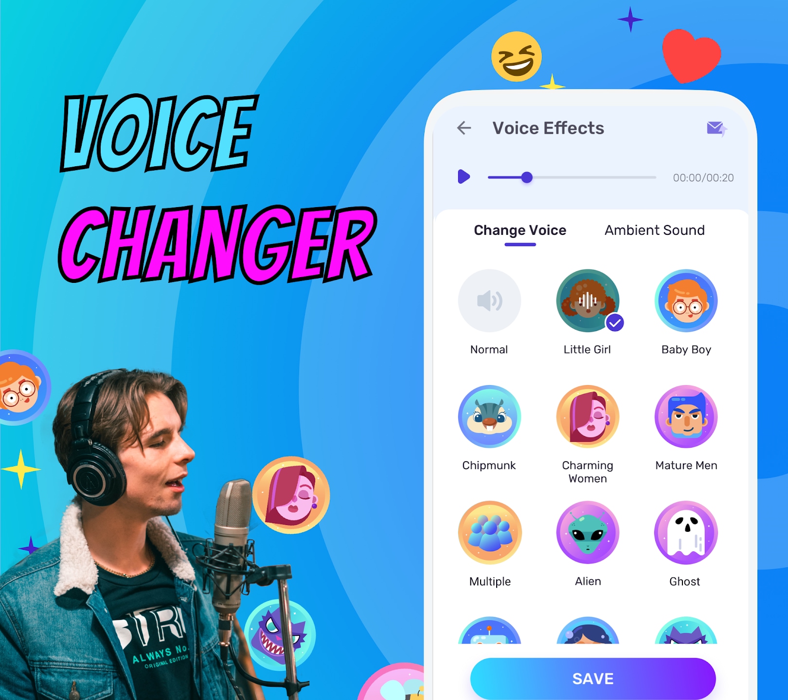 Crie uma voz engraçada com o Voice Changer