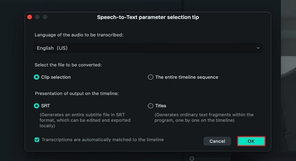 set speech to text settings