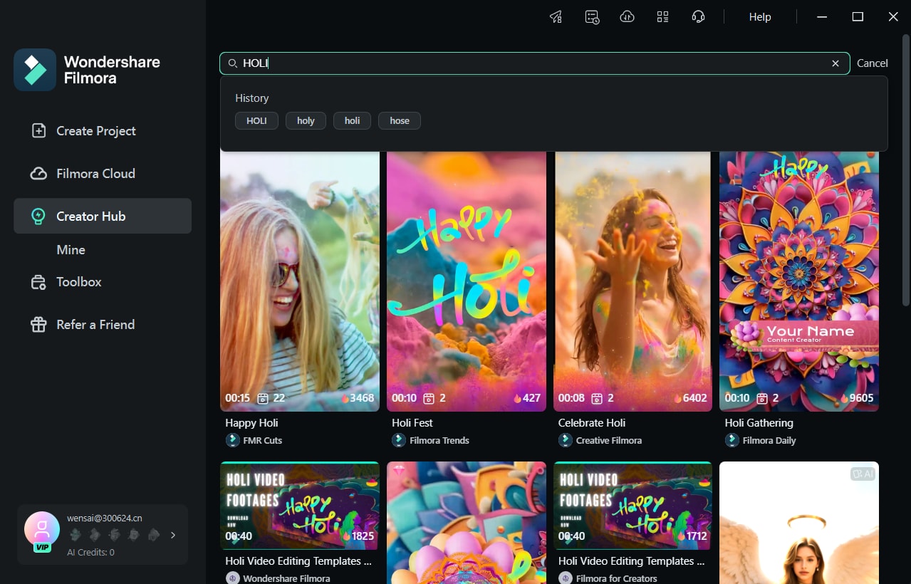 select video template