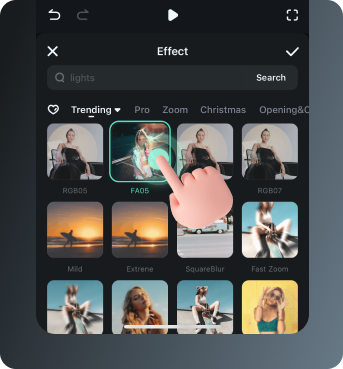 select a video effect