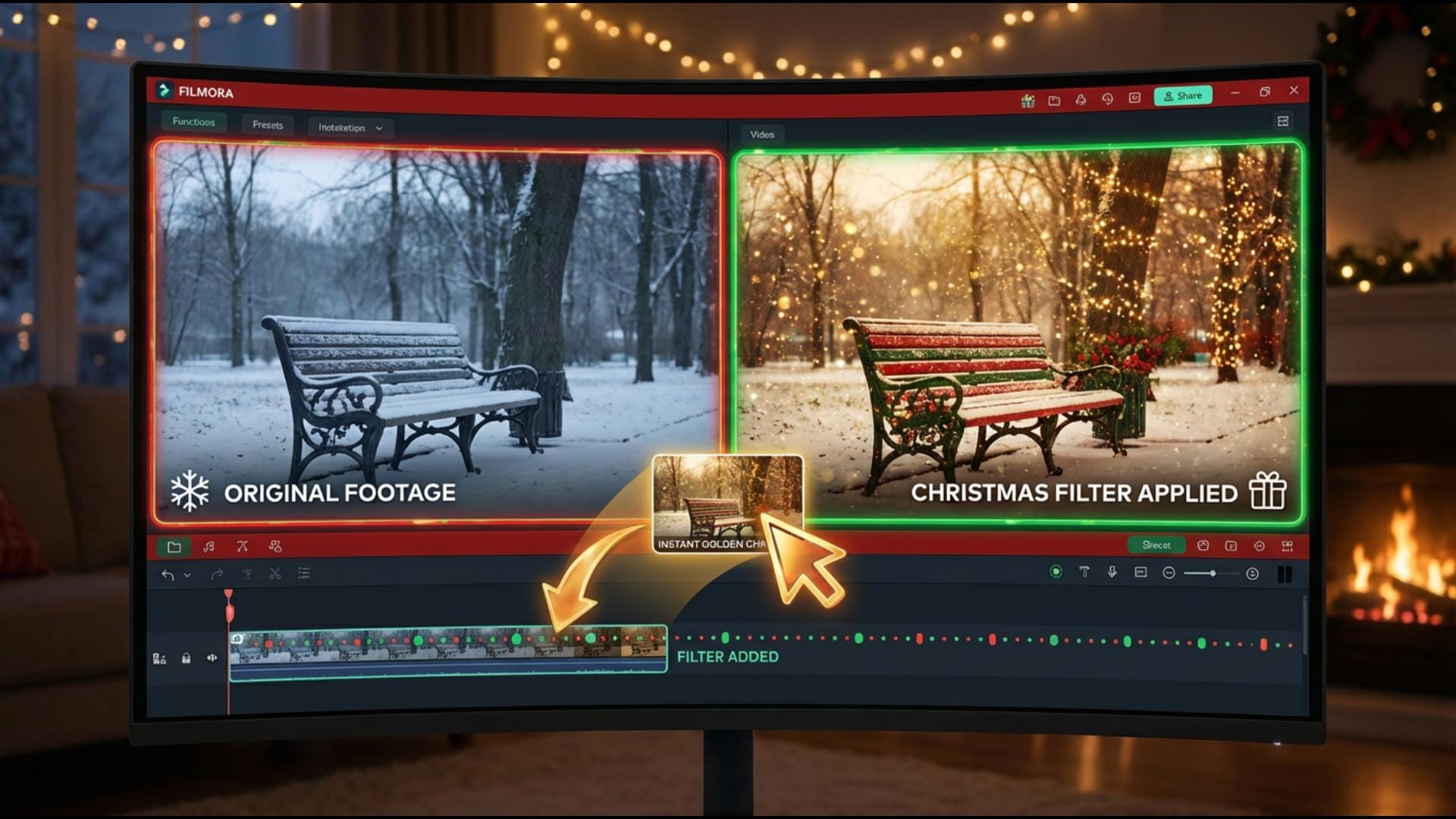 Christmas Video Filter Transformation