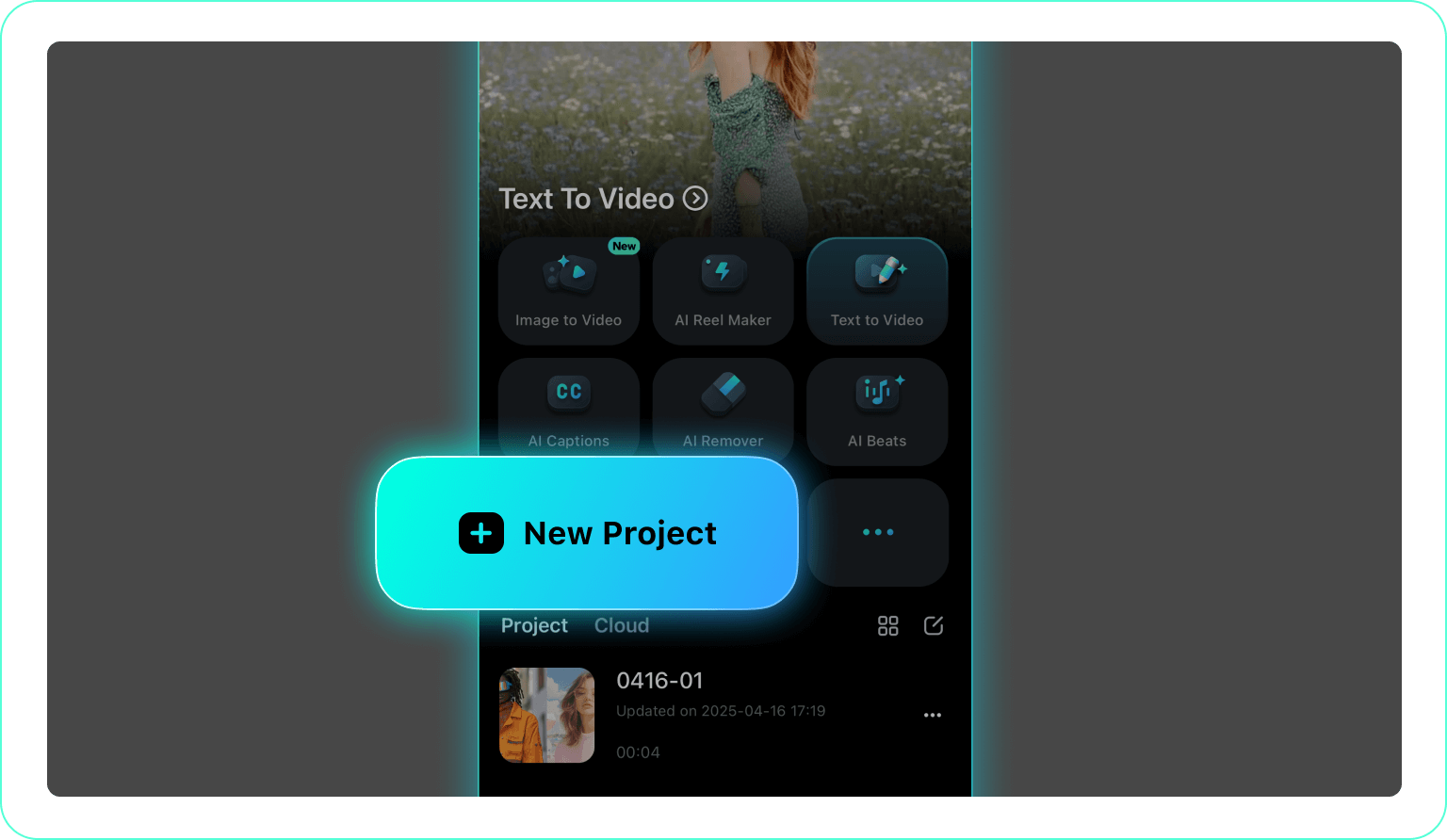 open the video filter app for iphone or android