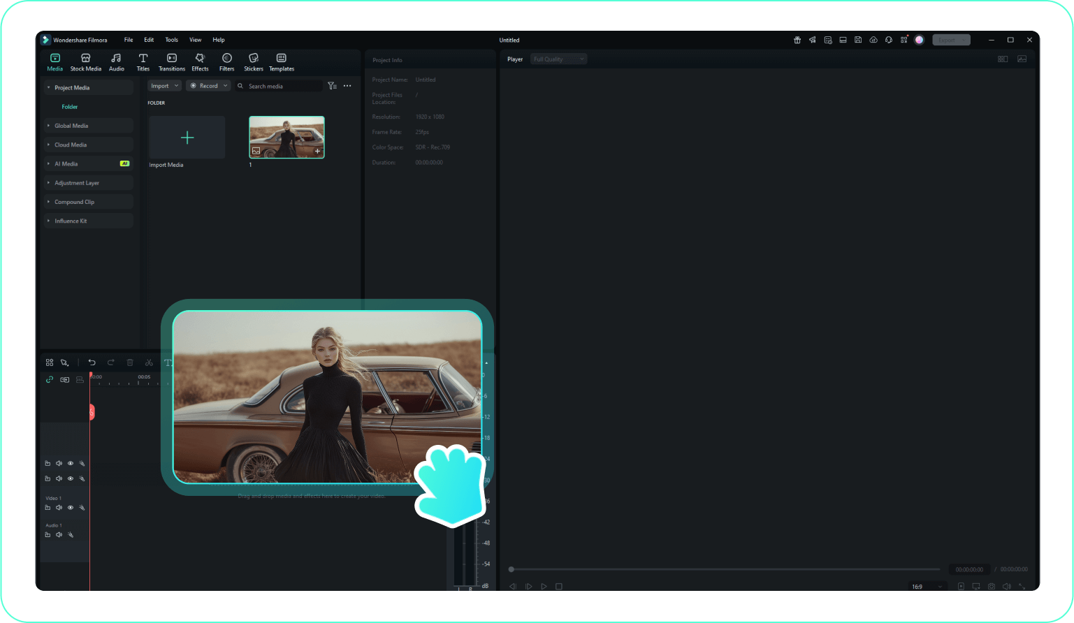 import video to the editor with filters