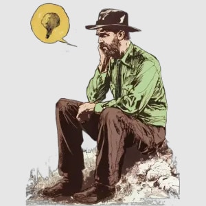 thinking man comic sticker 01