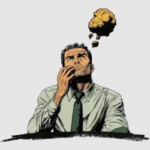 thinking man comic sticker 03