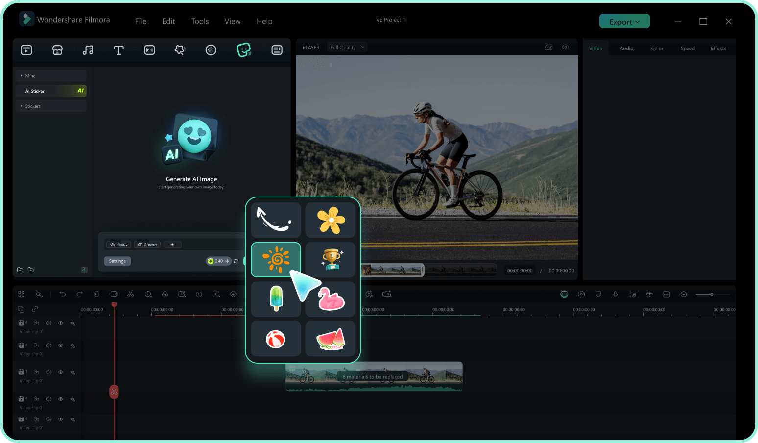 choose a sticker for your video