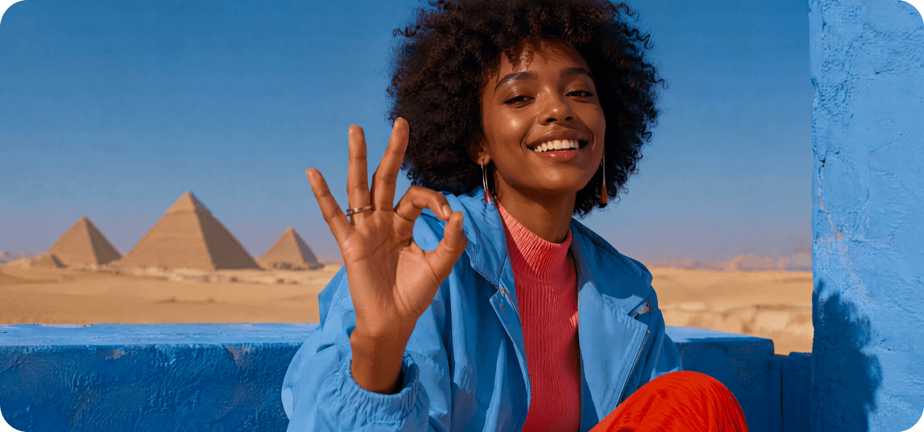 Creator filming in Egypt
