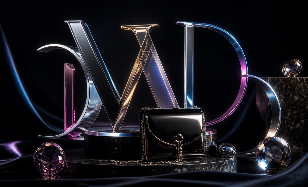 reflective luxury typography paired with social video title design
