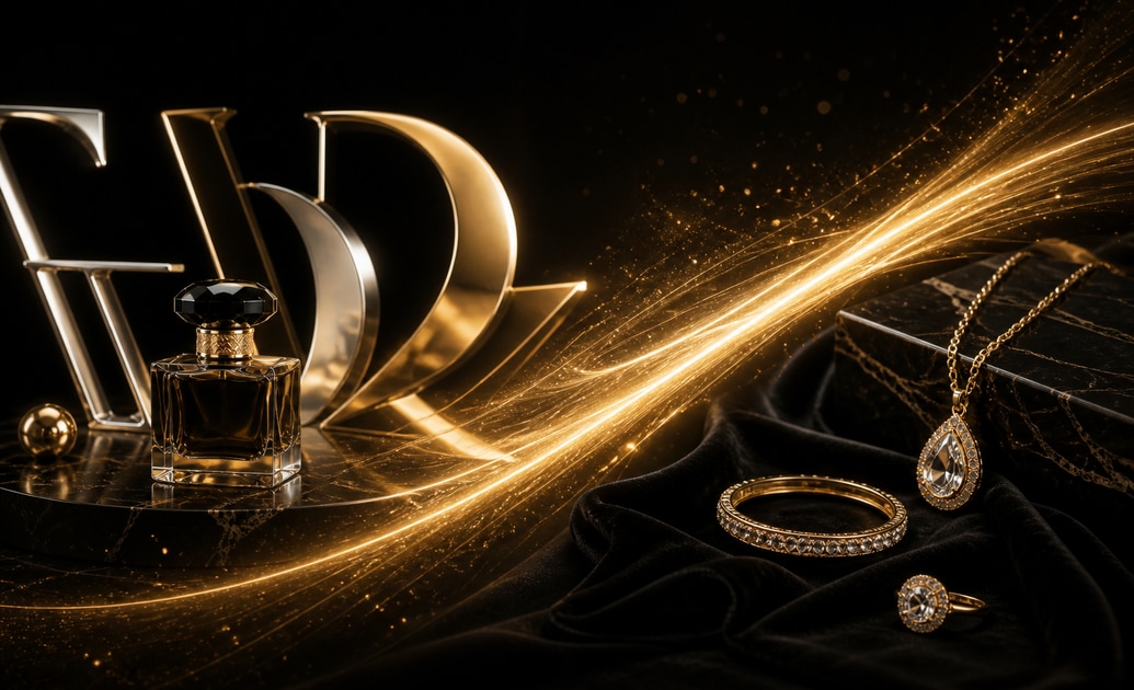 gold transition effect connecting cinematic product and fashion footage