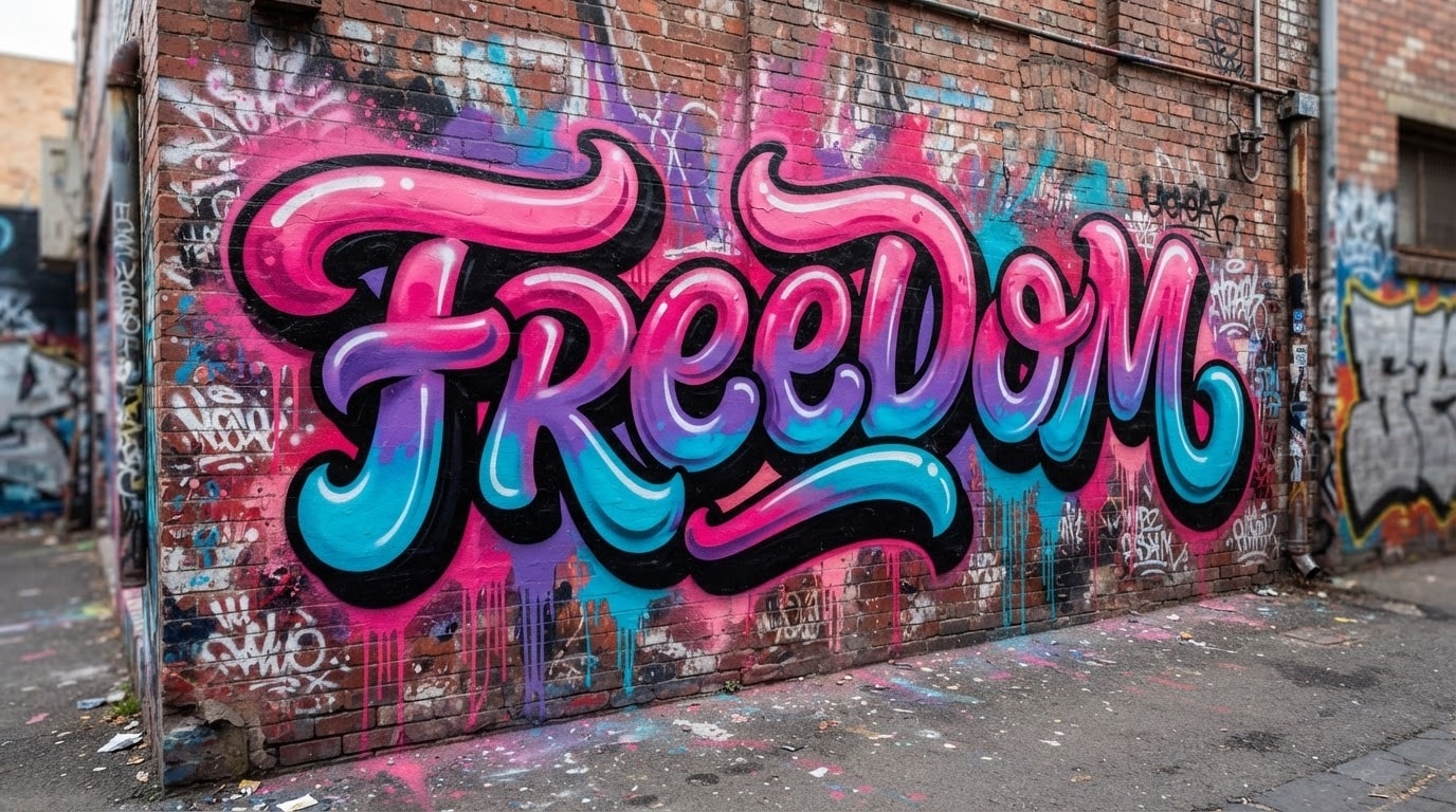 Diverse graffiti font styles in Filmora
