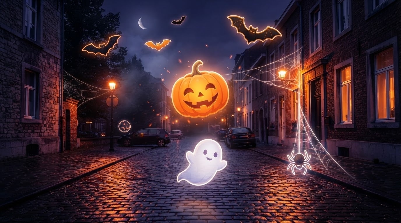 Stickers de Halloween añadidos a un video en Filmora