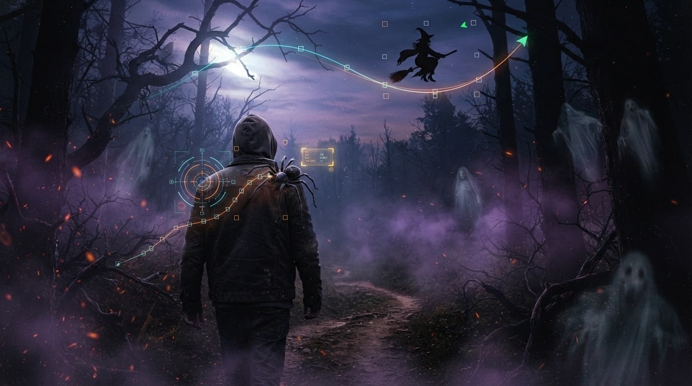 Sticker de Halloween vinculado a un objeto con seguimiento de movimiento en Filmora