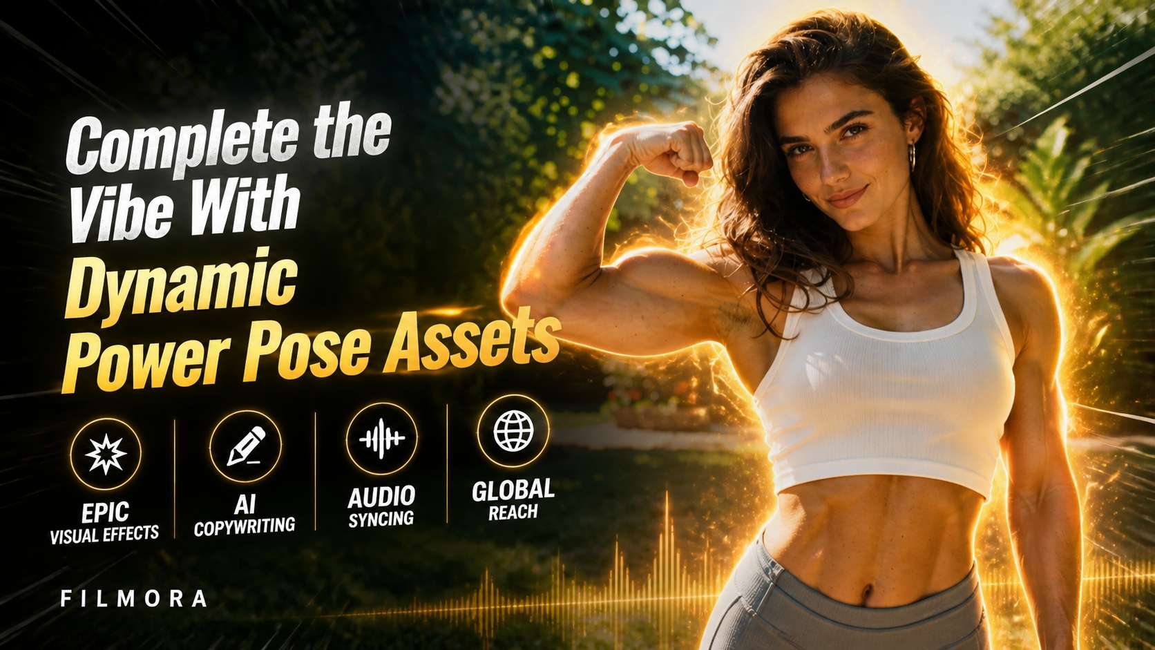 AI-powered muscle transformation and body muscle effect generation in Filmora