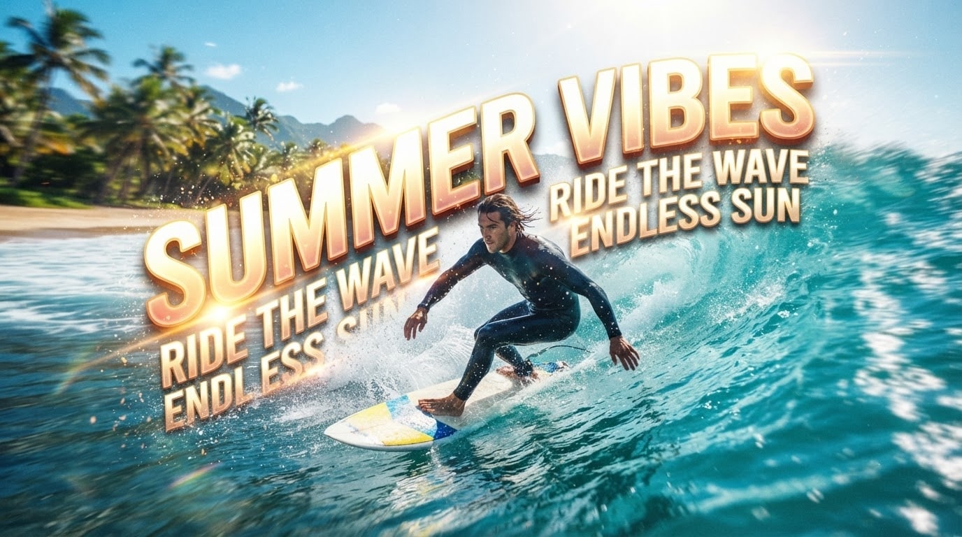 AI-powered summer text font generation and translation in Filmora