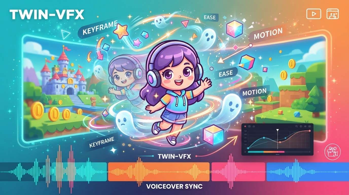 seamlessly animate cute toon twin in Filmora