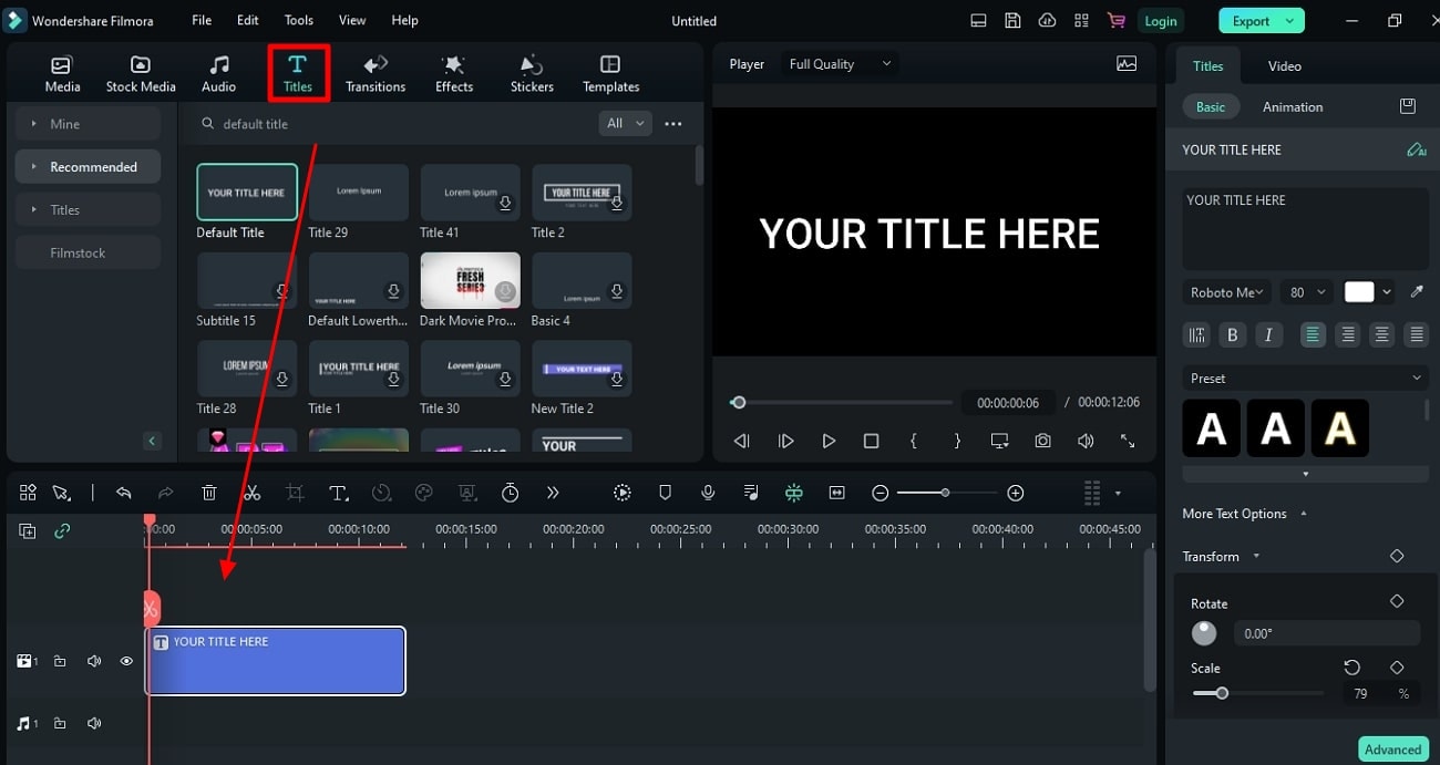 filmora video editor interface