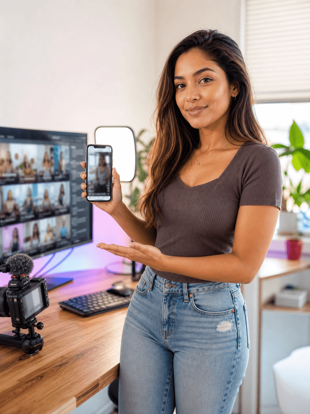 Emma Davis, a YouTube creator creating YouTube shorts