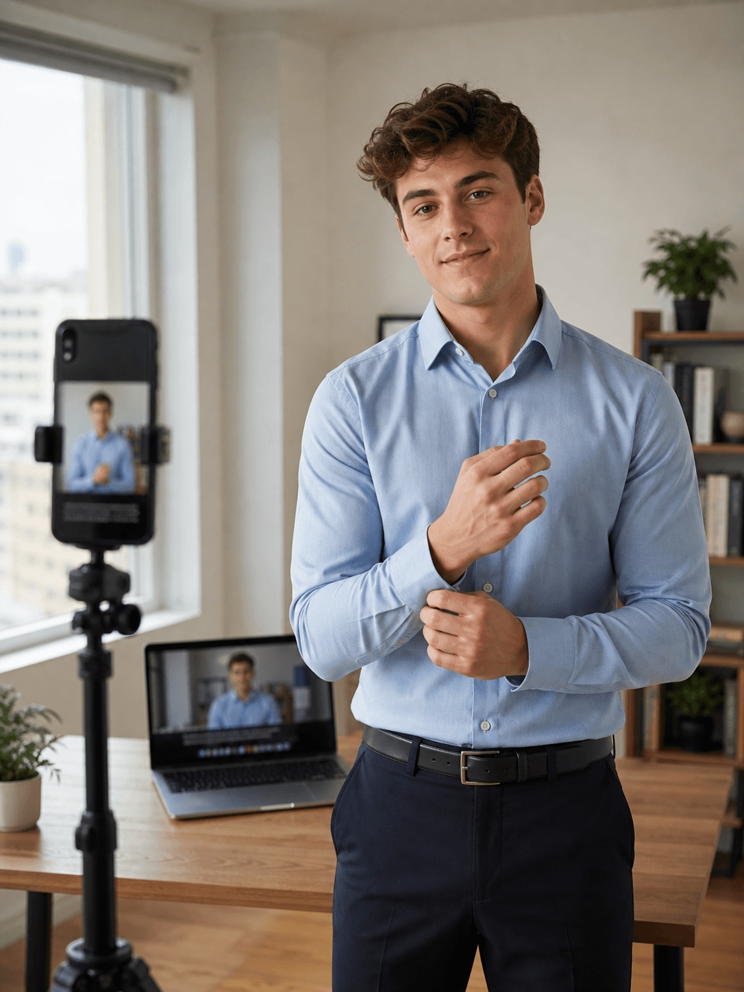 Liam Parker, a graduate creating resume videos
