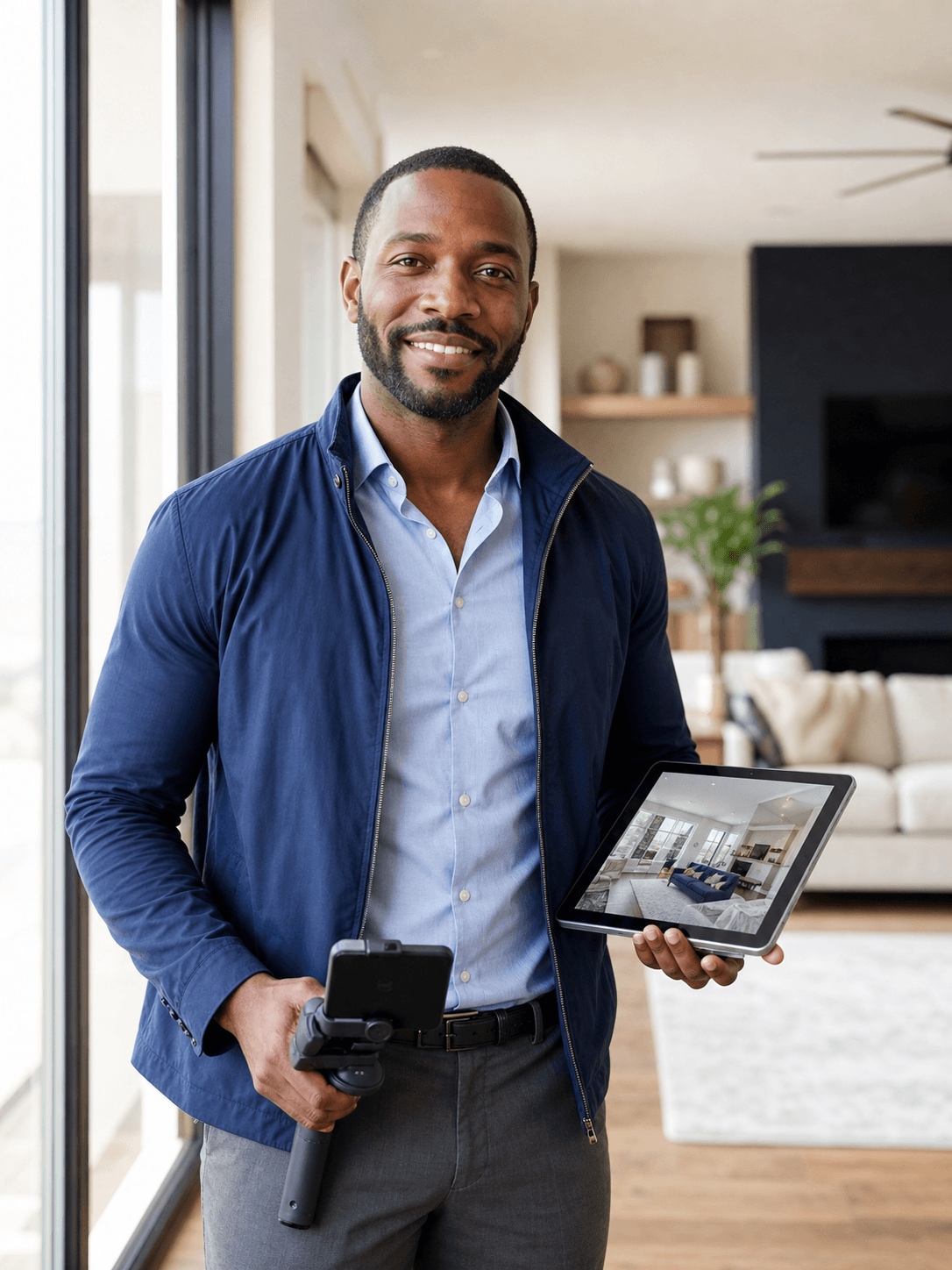 Marcus Reed, a real estate agent creating real estate videos