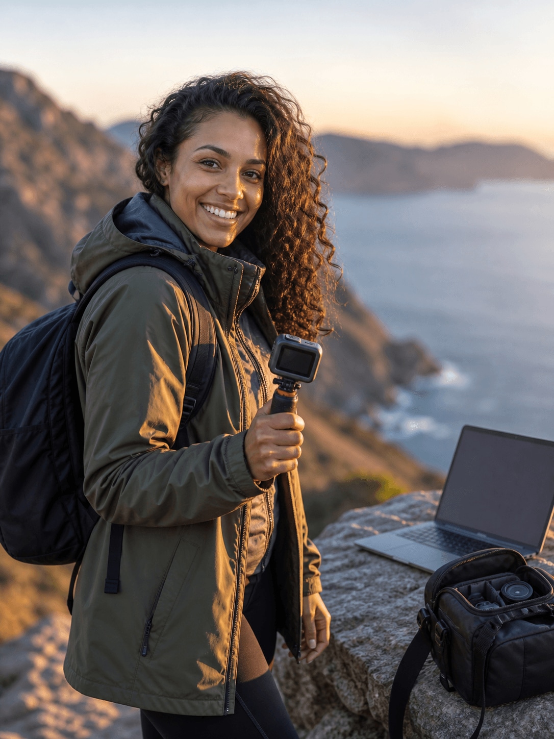 Natalie Green, an adventure creator creating travel videos