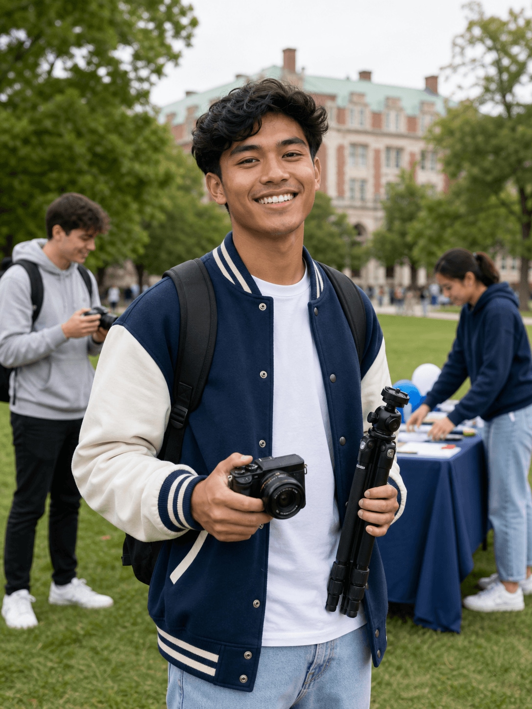 Noah Williams, a campus creator creating campus videos