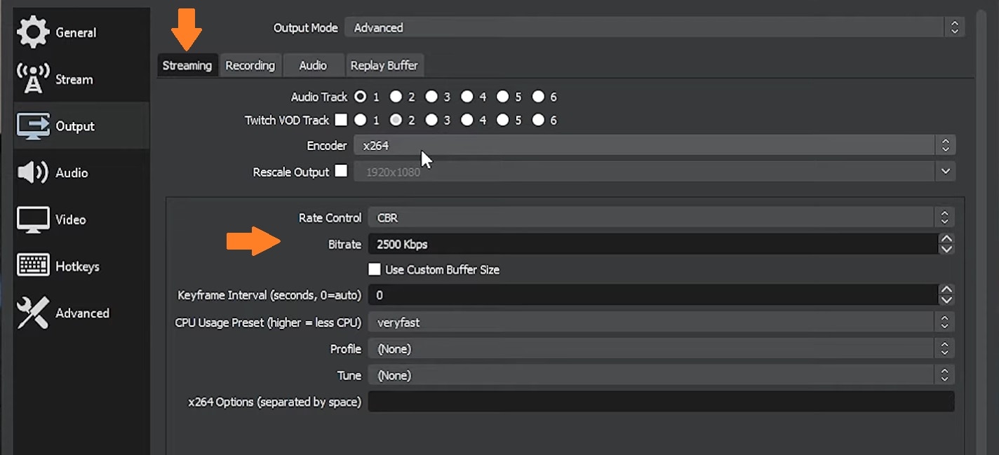 streaming bitrate