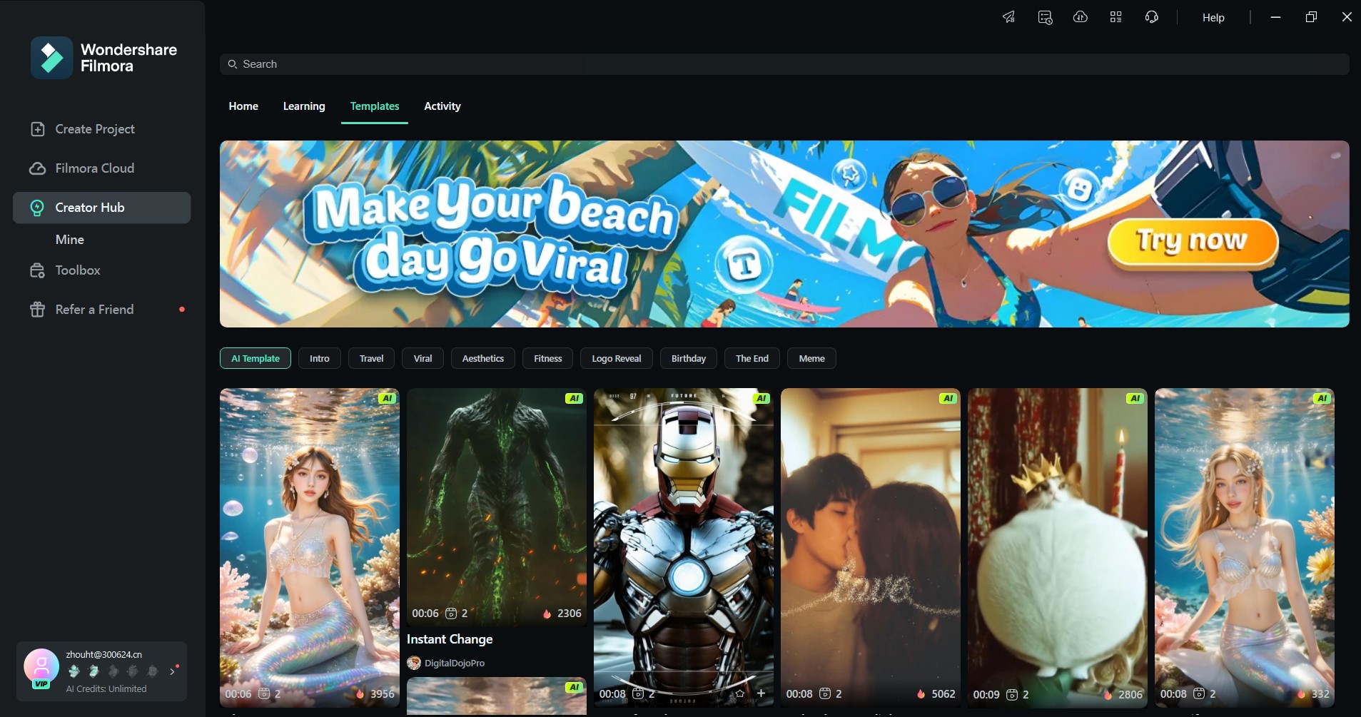 filmora creator hub